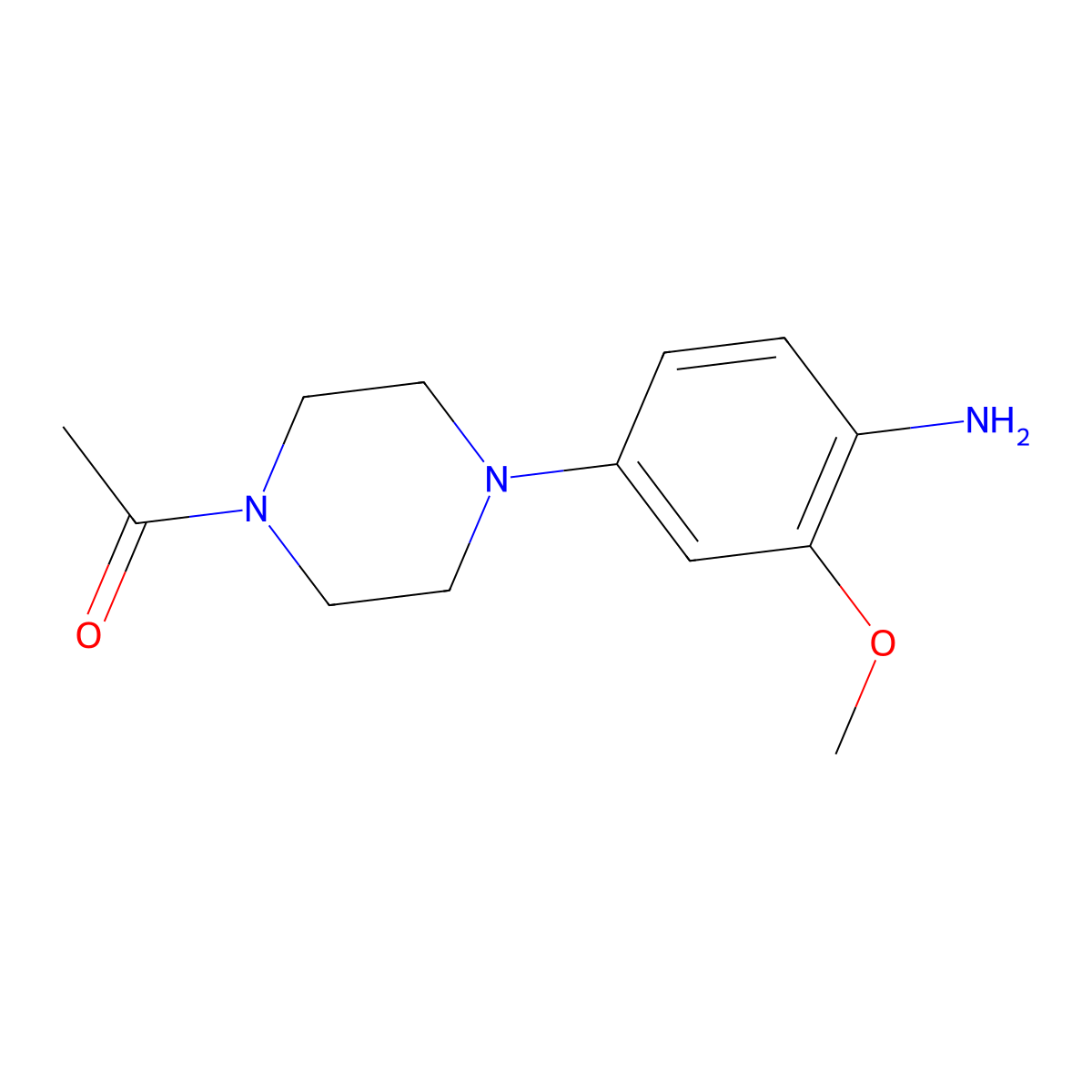4-(4-Acetyl-1-piperazinyl)-2-(methyloxy)aniline molecular structure, CAS 1021426-42-5