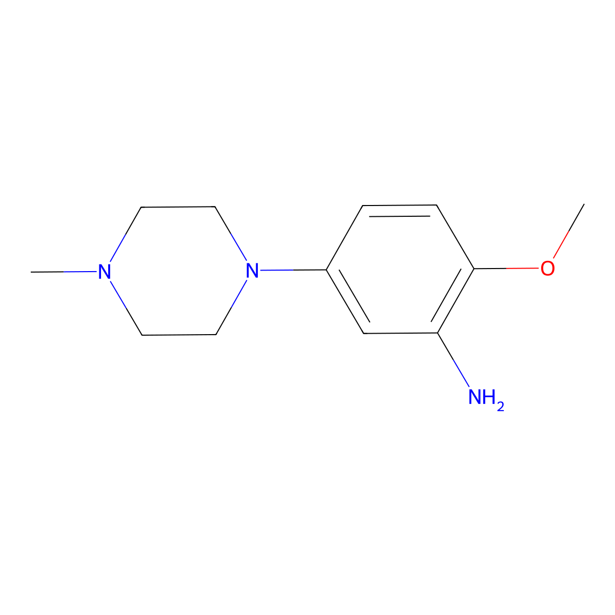 2-Methoxy-5-(4-methyl-piperazin-1-yl)-phenylamine molecular structure, CAS 1021428-48-7