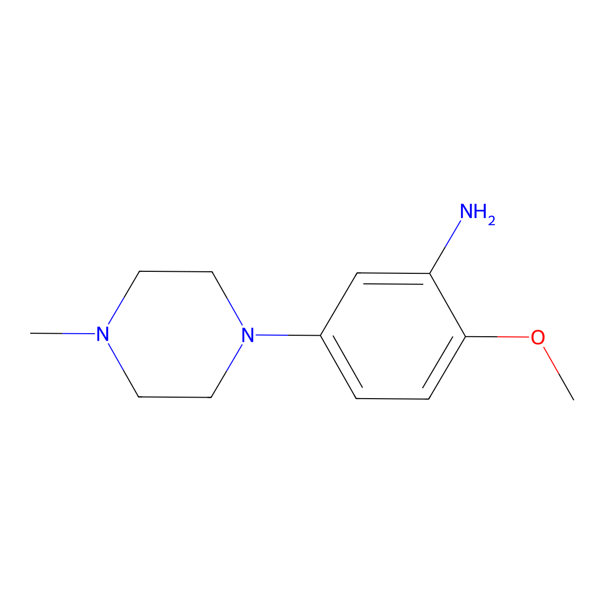 2-Methoxy-5-(4-methyl-piperazin-1-yl)-phenylamine molecular structure, CAS 1021428-48-7