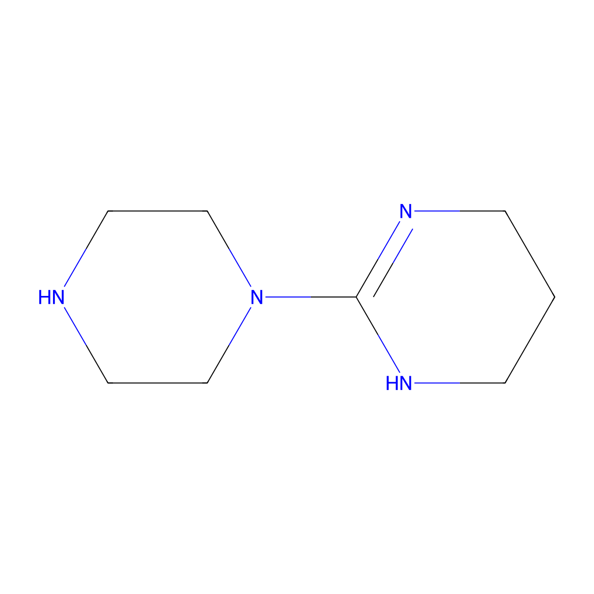 2-(Piperazin-1-yl)-1,4,5,6-tetrahydropyrimidine molecular structure, CAS 1021429-90-2