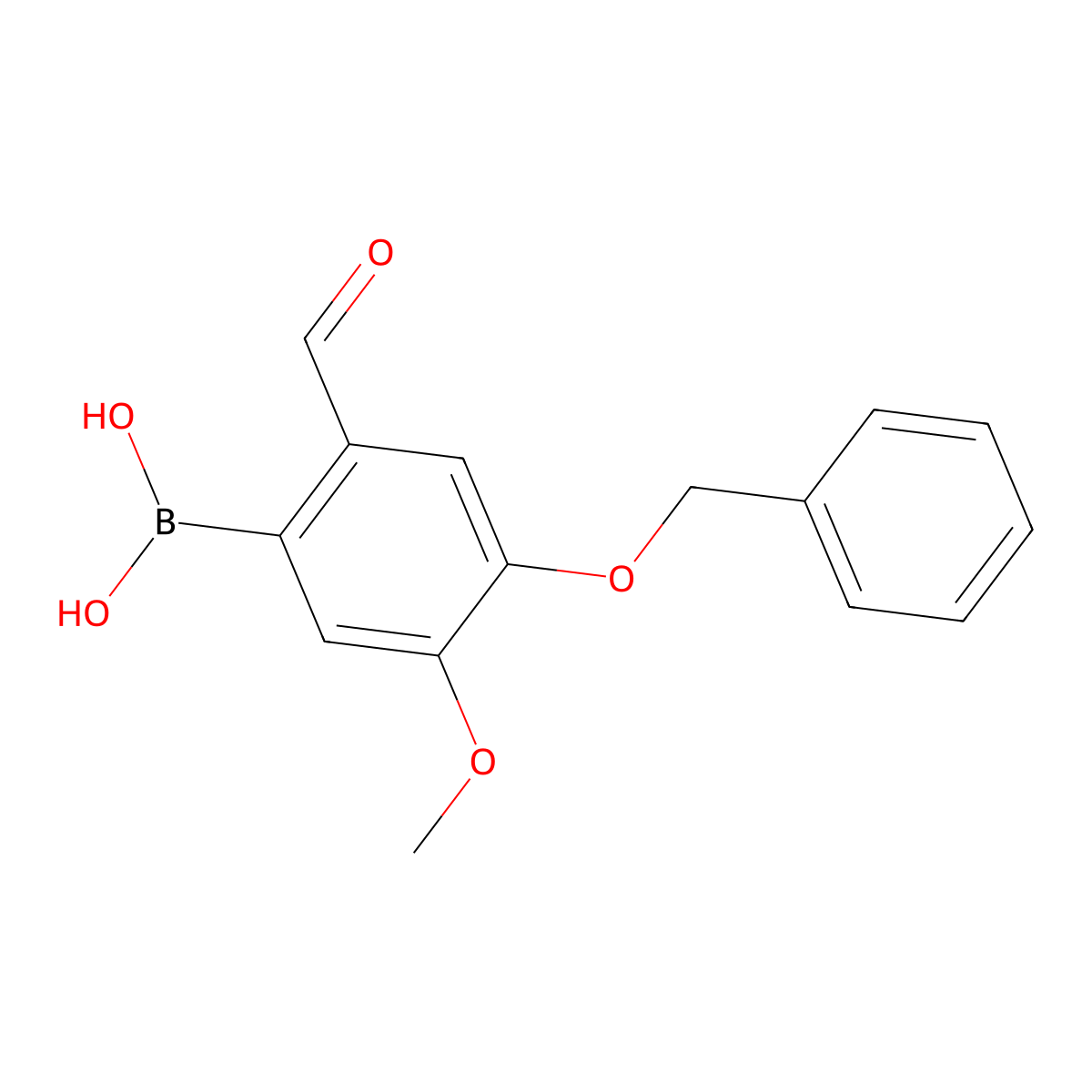 (4-(Benzyloxy)-2-formyl-5-methoxyphenyl)boronic acid molecular structure, CAS 1021431-39-9