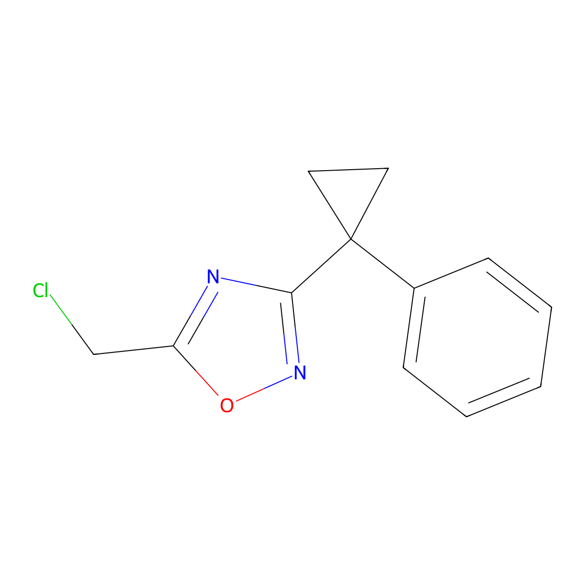5-Chloromethyl-3-(1-phenyl-cyclopropyl)-[1,2,4]oxadiazole molecular structure, CAS 1021436-43-0