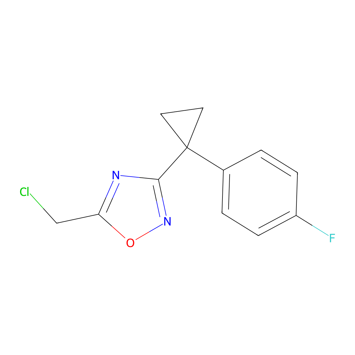 5-(Chloromethyl)-3-(1-(4-fluorophenyl)cyclopropyl)-1,2,4-oxadiazole molecular structure, CAS 1021436-47-4