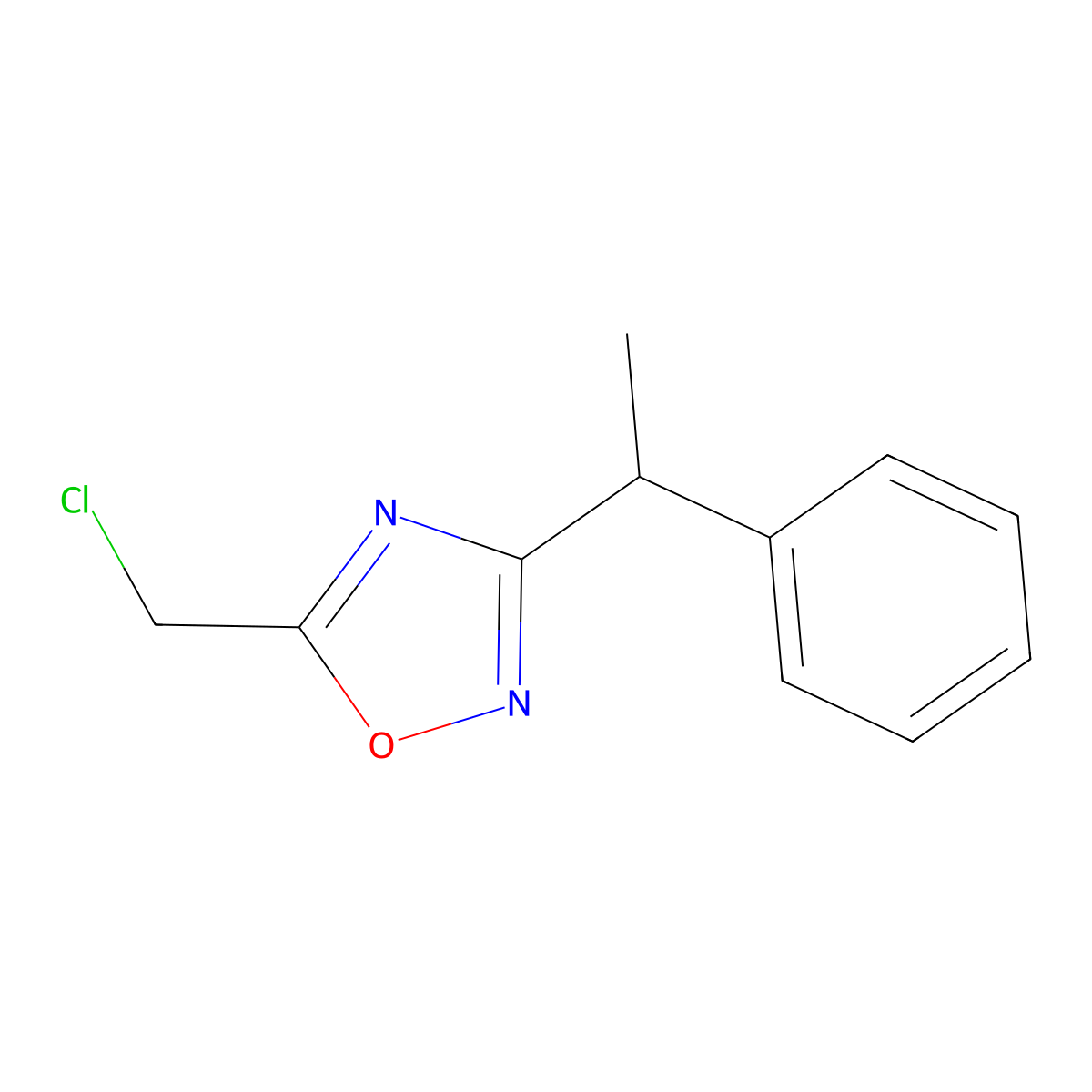 5-(Chloromethyl)-3-(1-phenylethyl)-1,2,4-oxadiazole molecular structure, CAS 1021436-49-6