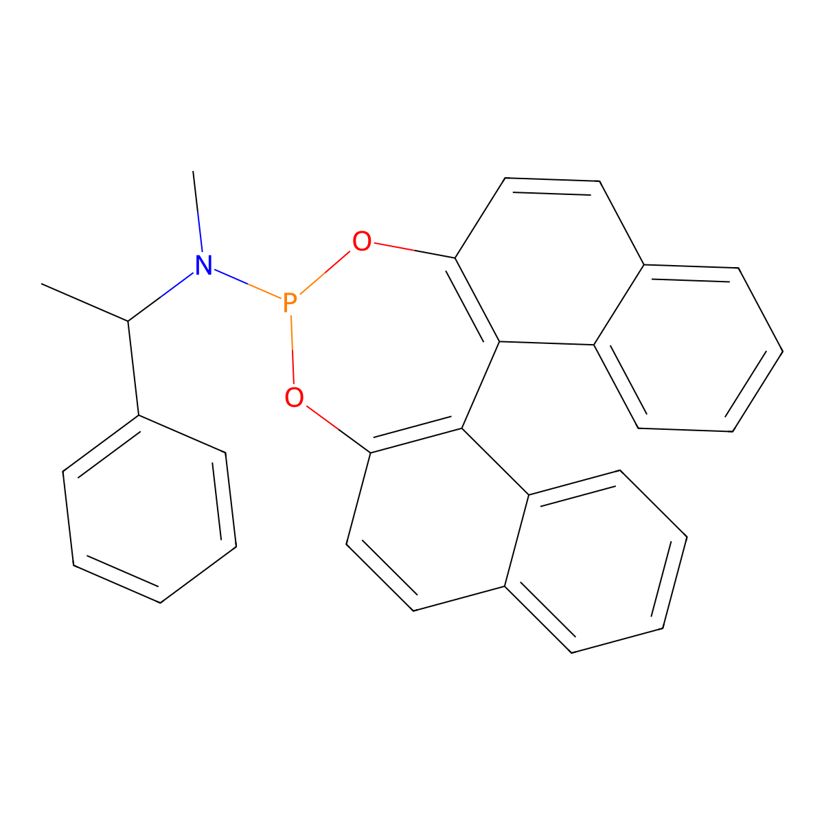 (11bR)-N-Methyl-N-[(R)-1-phenylethyl]-dinaphtho[2,1-d:1',2'-f][1,3,2]dioxaphosphepin-4-amine molecular structure, CAS 1021439-57-5