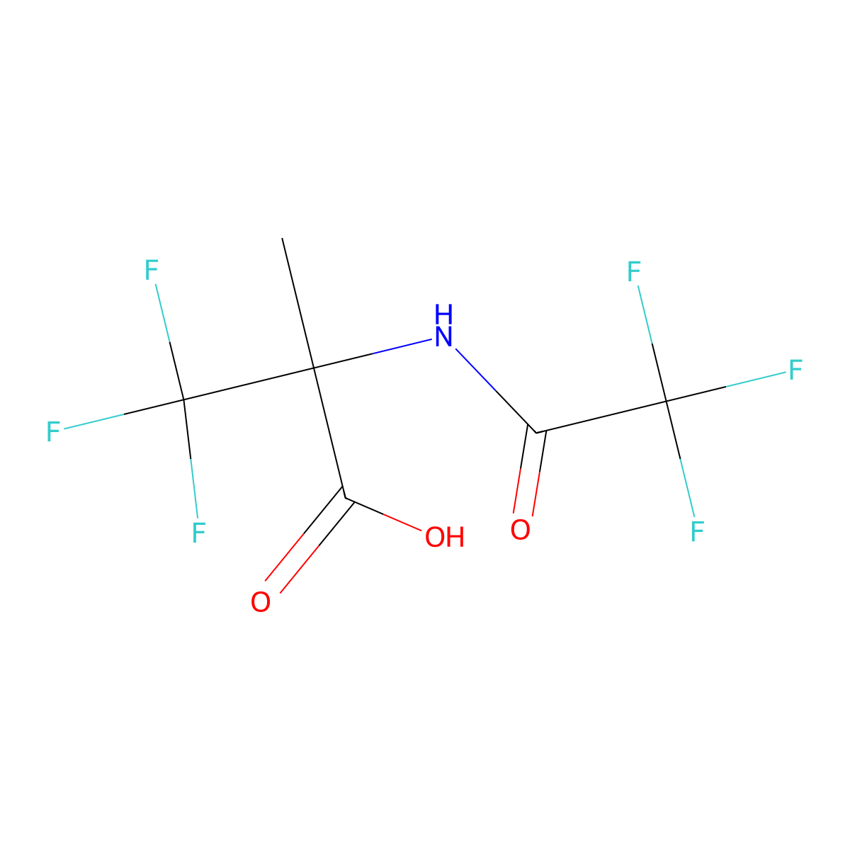 (2R)-3,3,3-trifluoro-2-methyl-2-(2,2,2-trifluoroacetamido)propanoic acid molecular structure, CAS 102146-04-3