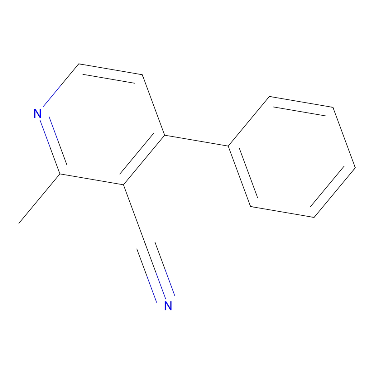 2-Methyl-4-phenylnicotinonitrile molecular structure, CAS 102147-20-6