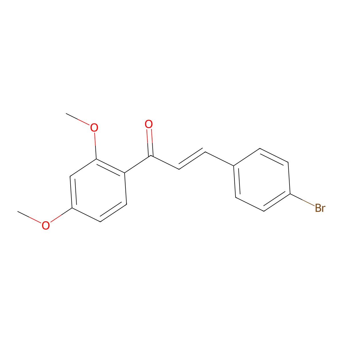 (2E)-3-(4-bromophenyl)-1-(2,4-dimethoxyphenyl)prop-2-en-1-one molecular structure, CAS 1021493-90-2