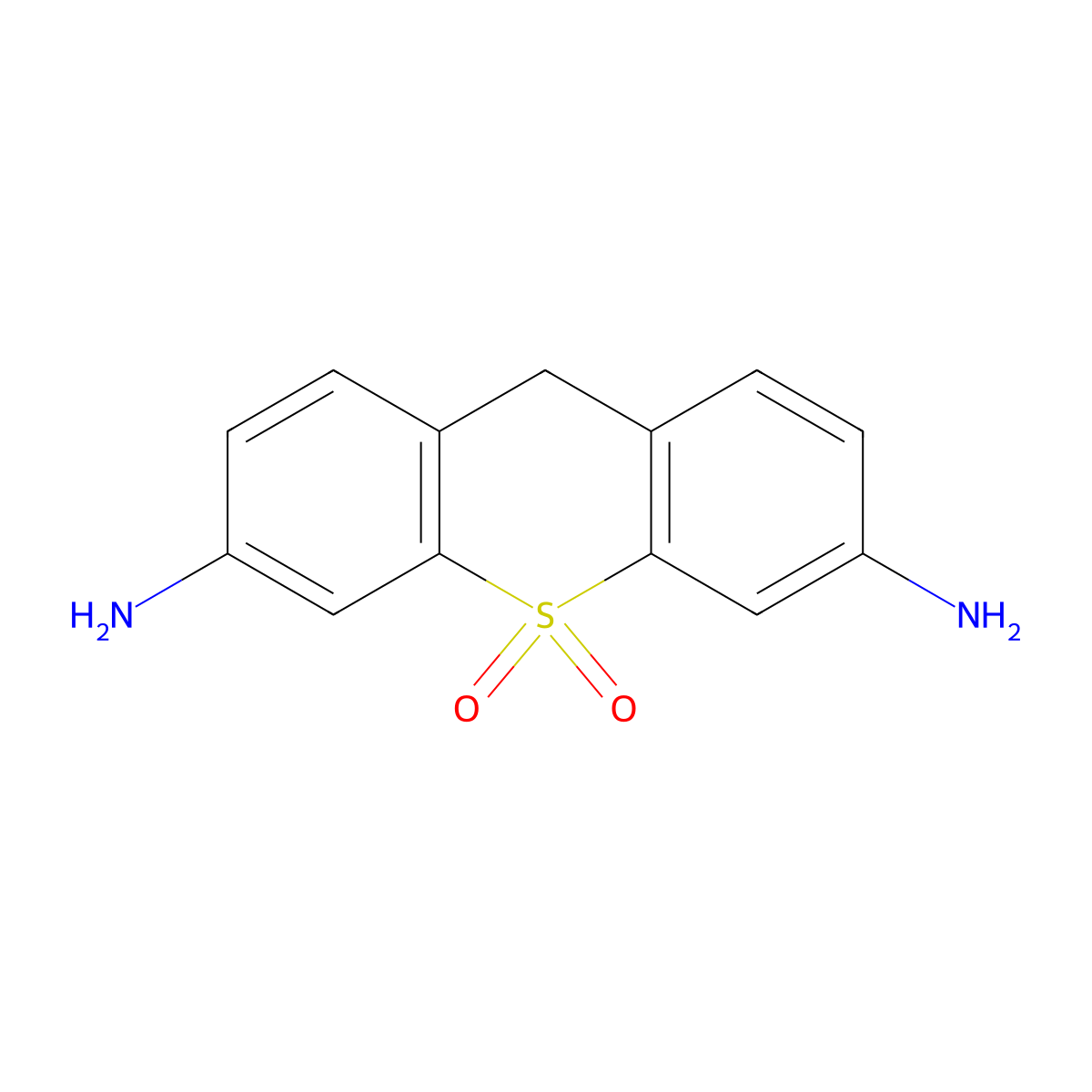 9H-Thioxanthene-3,6-diamine, 10,10-dioxide molecular structure, CAS 10215-25-5