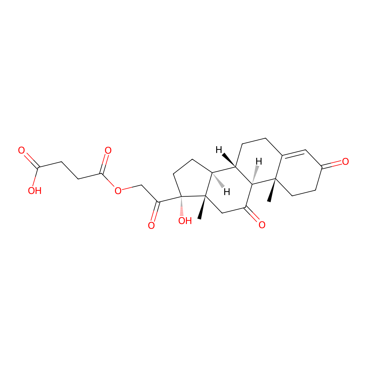 Cortisone 21-succinate molecular structure, CAS 10215-75-5