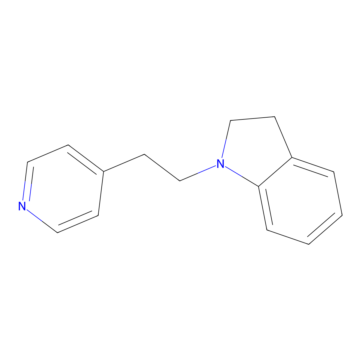 Indoline, 1-(2-(4-pyridyl)ethyl)- molecular structure, CAS 10215-84-6