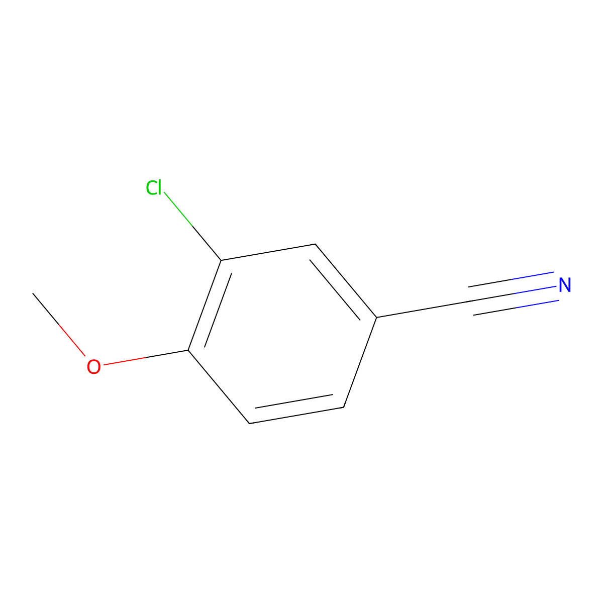 3-Chloro-4-methoxybenzonitrile molecular structure, CAS 102151-33-7