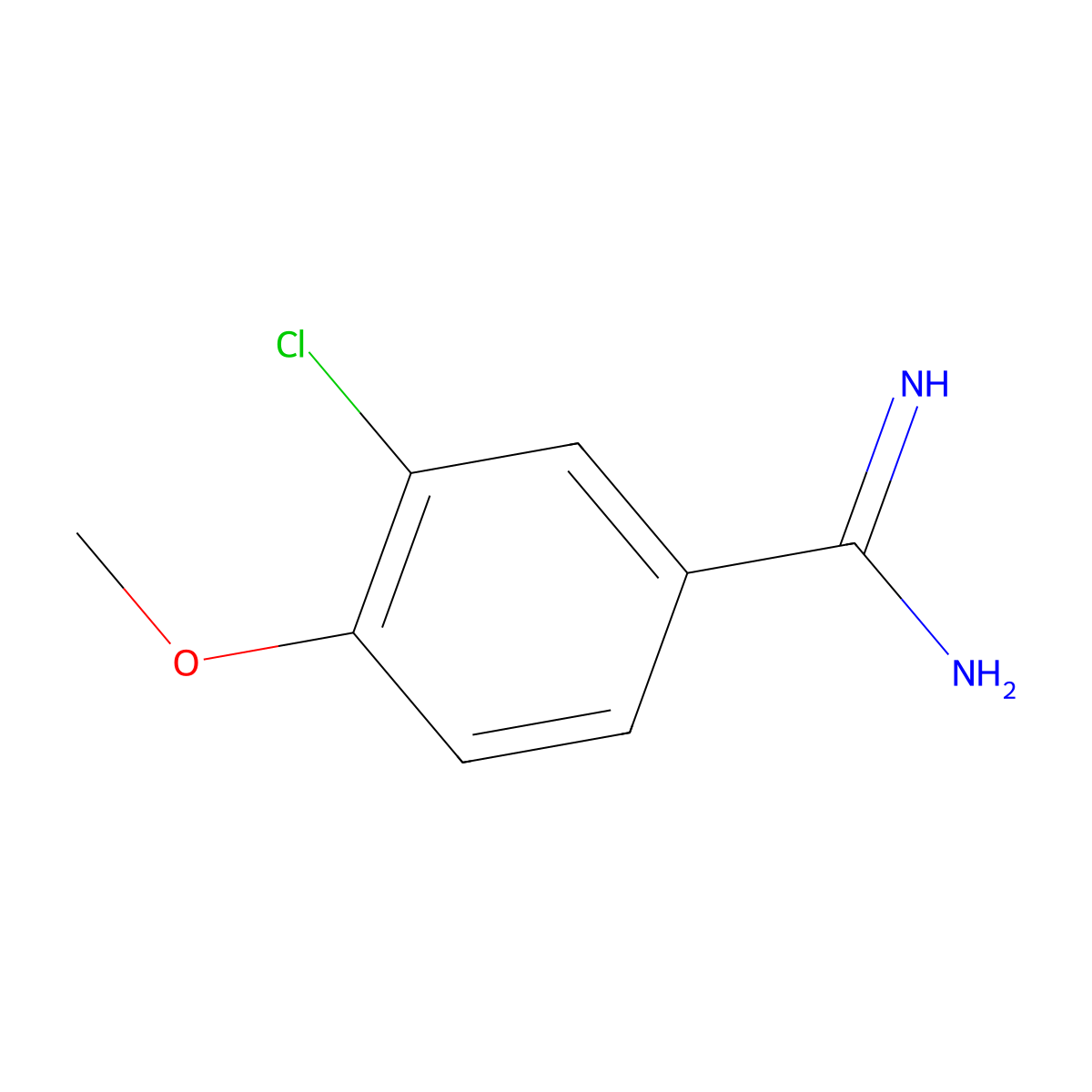 3-Chloro-4-methoxybenzene-1-carboximidamide molecular structure, CAS 102151-35-9
