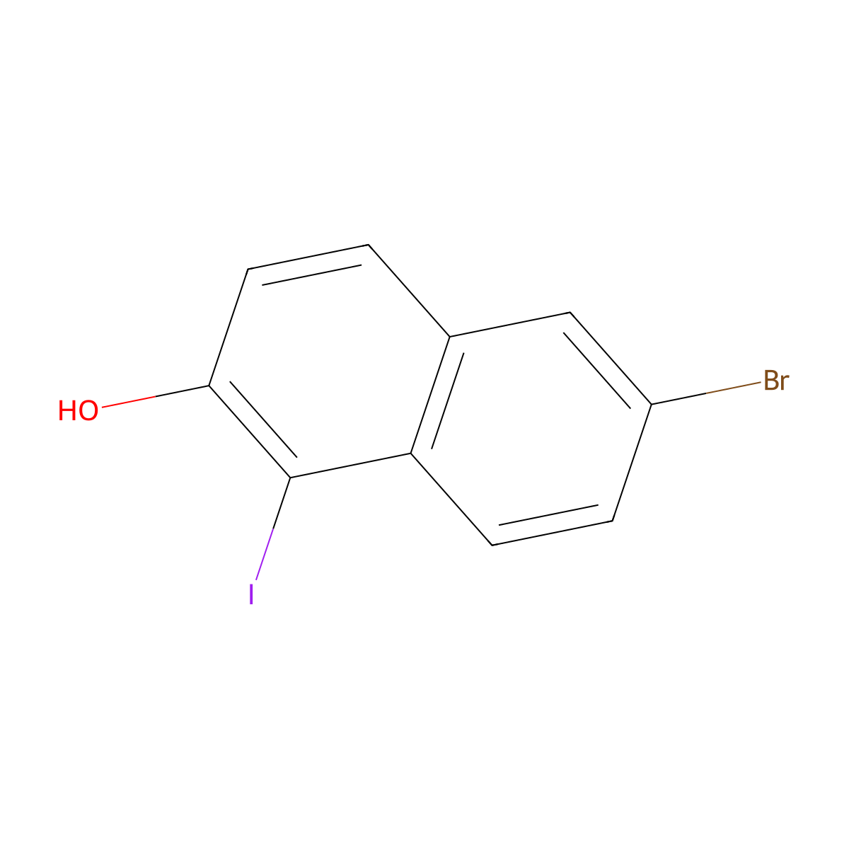 6-Bromo-1-iodonaphthalen-2-ol molecular structure, CAS 102153-45-7