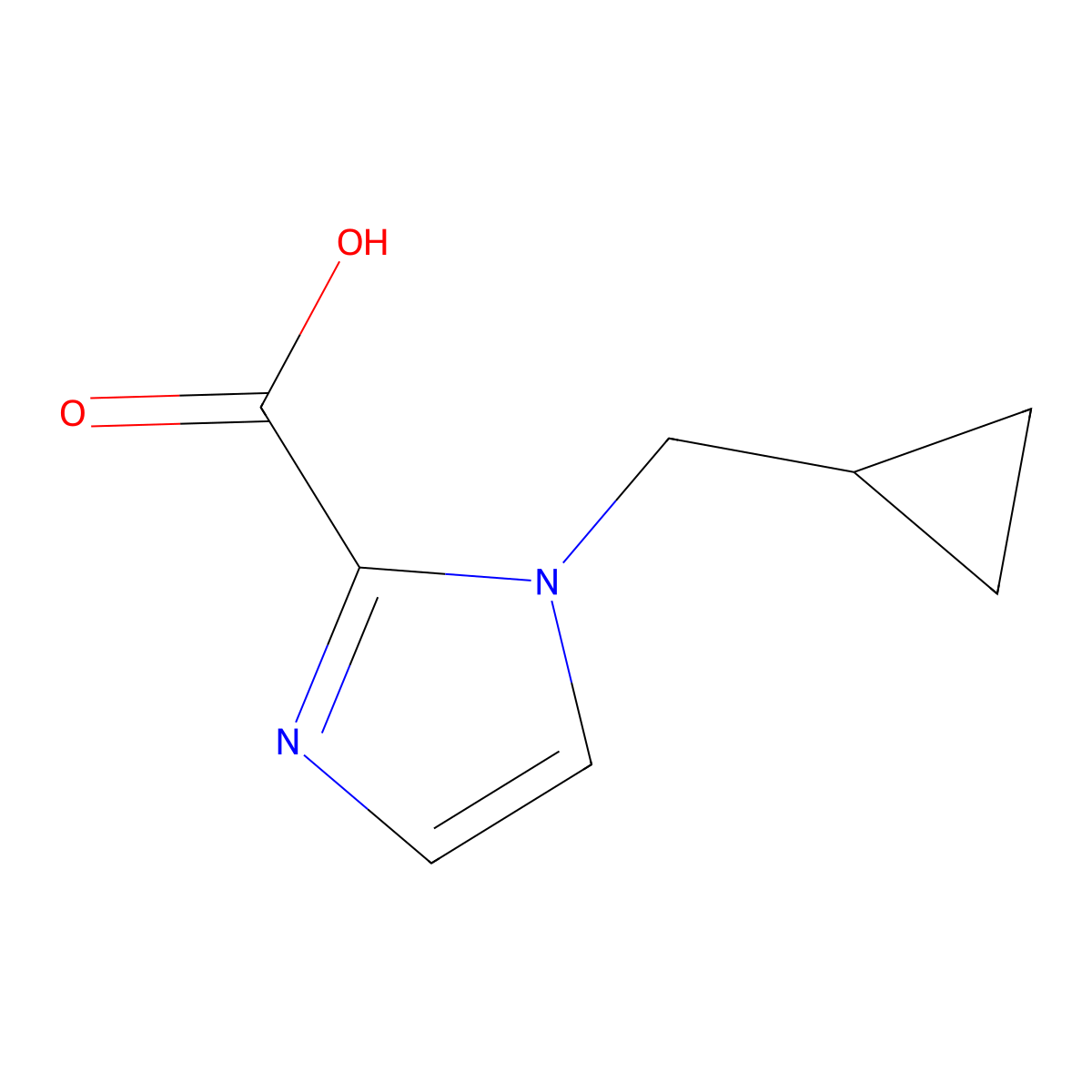 1-(Cyclopropylmethyl)-1H-imidazole-2-carboxylic acid molecular structure, CAS 1021535-45-4
