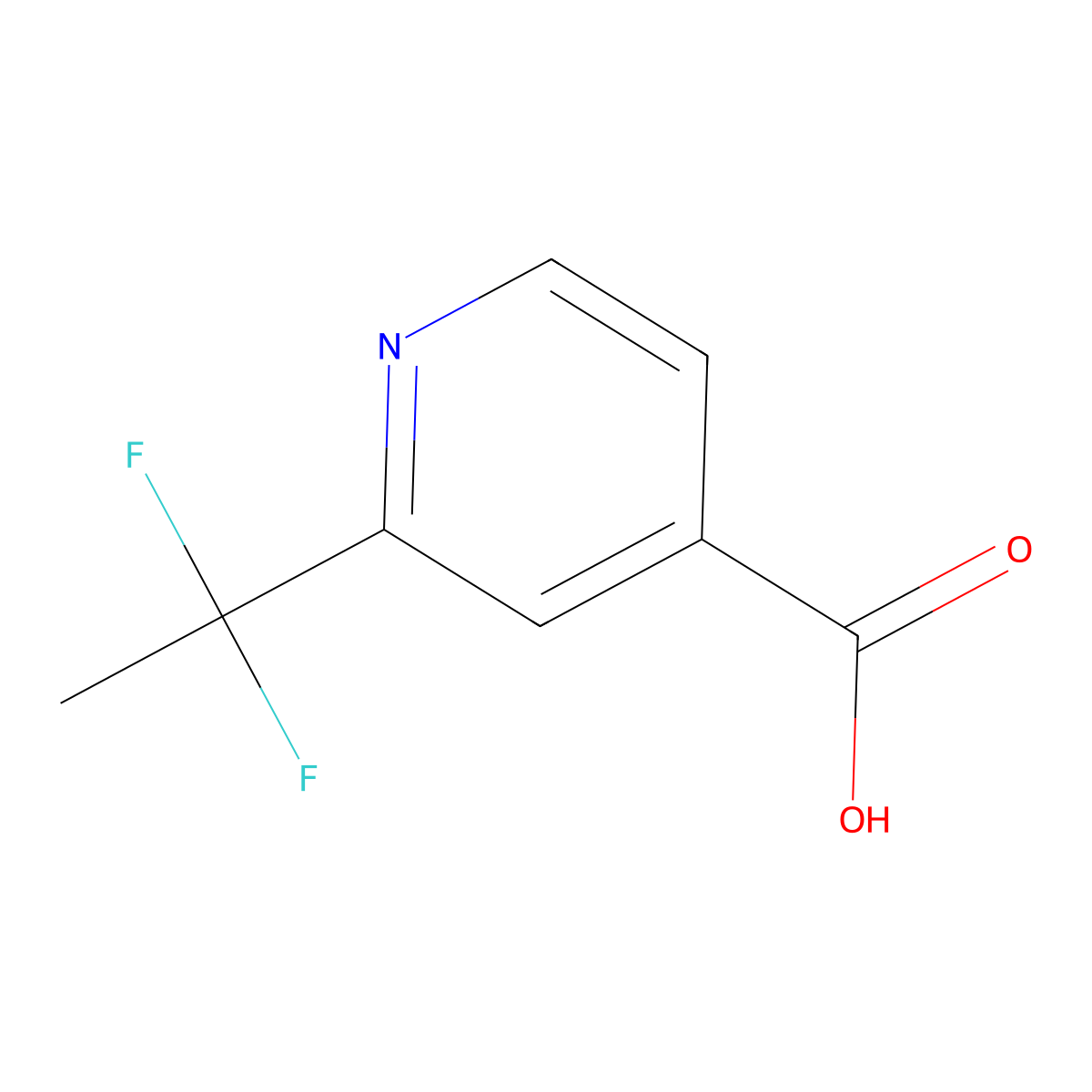 2-(1,1-Difluoroethyl)isonicotinic acid molecular structure, CAS 1021535-48-7