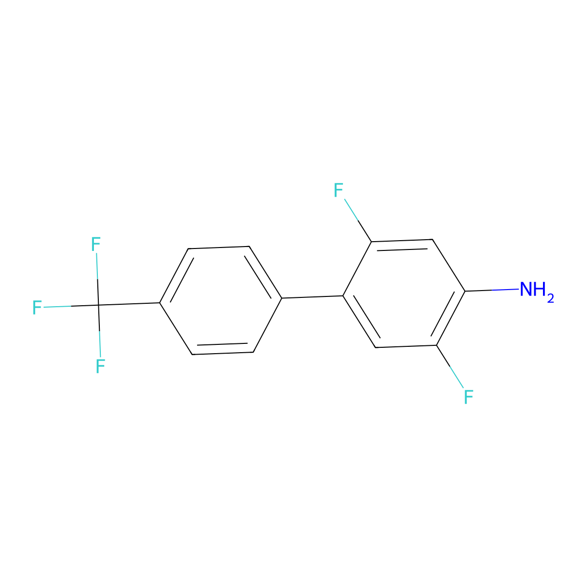 2,5-Difluoro-4-[4-(trifluoromethyl)phenyl]aniline molecular structure, CAS 1021540-41-9