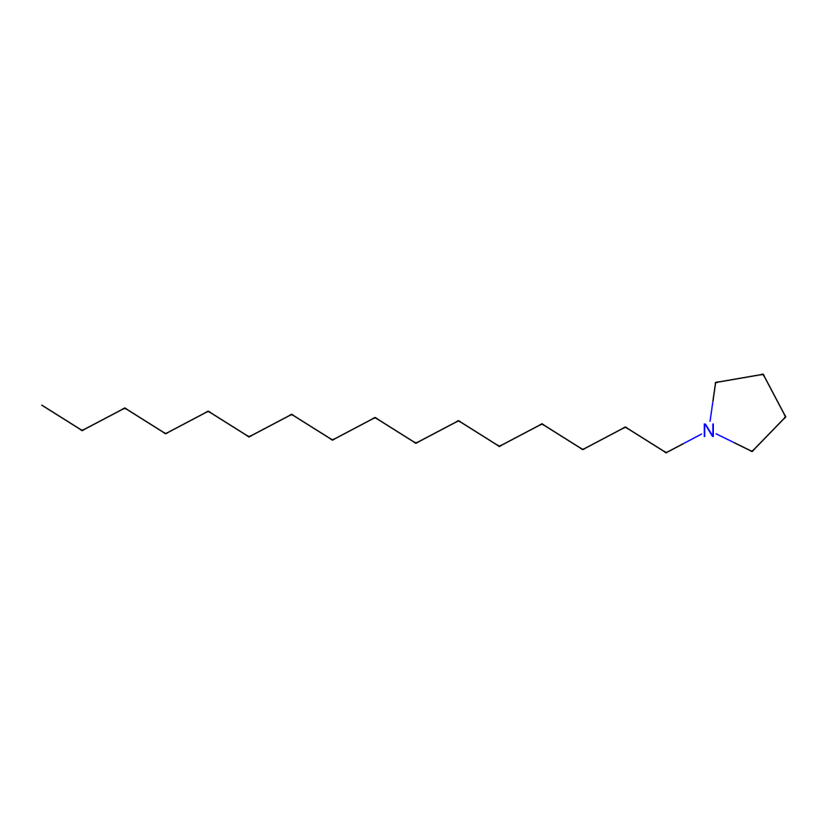 1-Hexadecylpyrrolidine molecular structure, CAS 102155-10-2