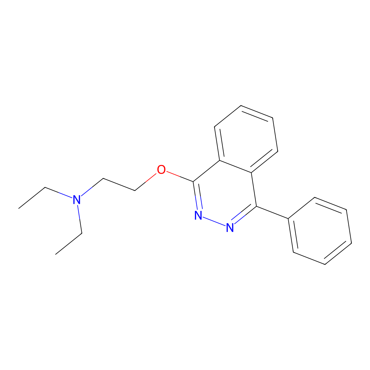 N,N-diethyl-2-(4-phenylphthalazin-1-yl)oxyethanamine molecular structure, CAS 102157-51-7