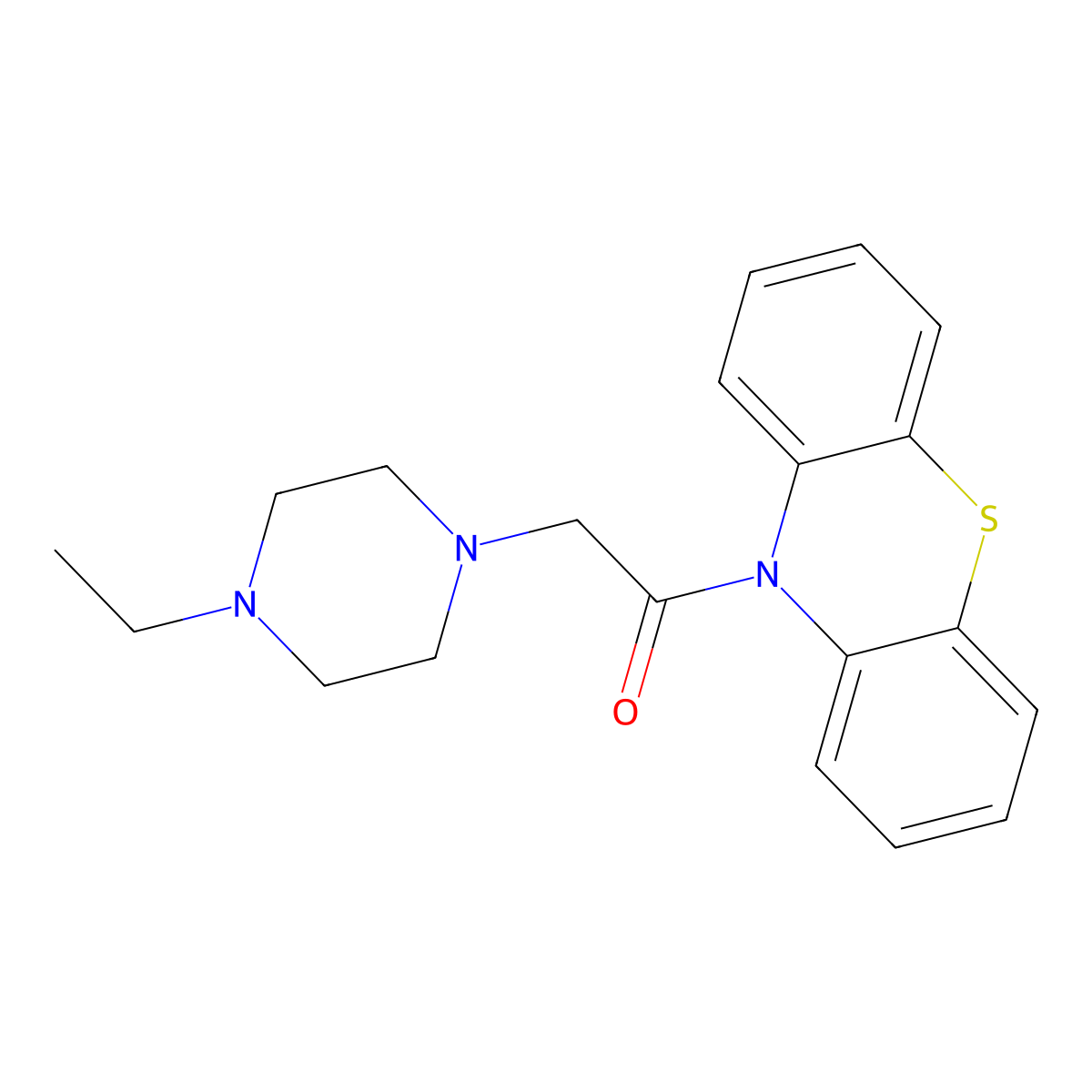2-(4-ethylpiperazin-1-yl)-1-(10H-phenothiazin-10-yl)ethanone molecular structure, CAS 102157-54-0