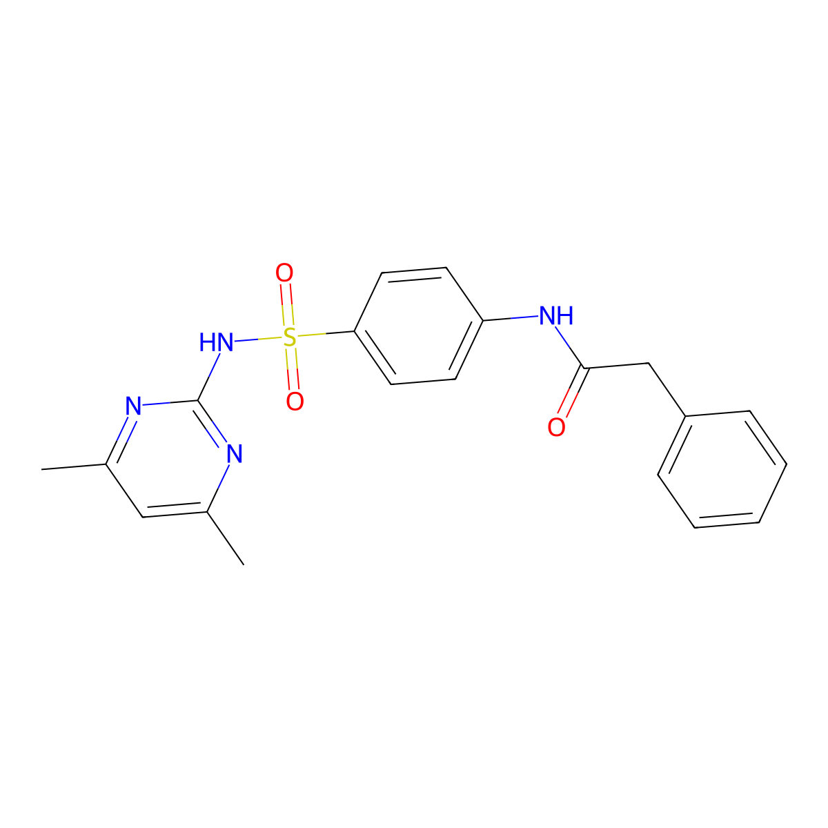 N-{4-[(4,6-dimethylpyrimidin-2-yl)sulfamoyl]phenyl}-2-phenylacetamide molecular structure, CAS 102157-98-2