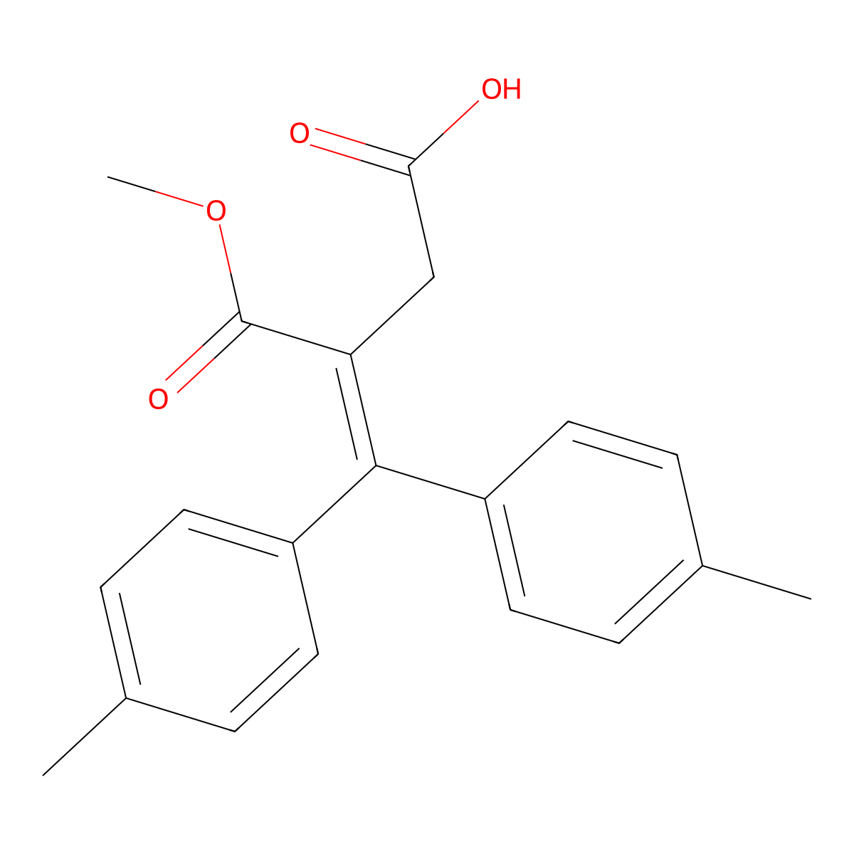 1-Methyl 2-[bis(4-methylphenyl)methylene]butanedioate molecular structure, CAS 102159-28-4