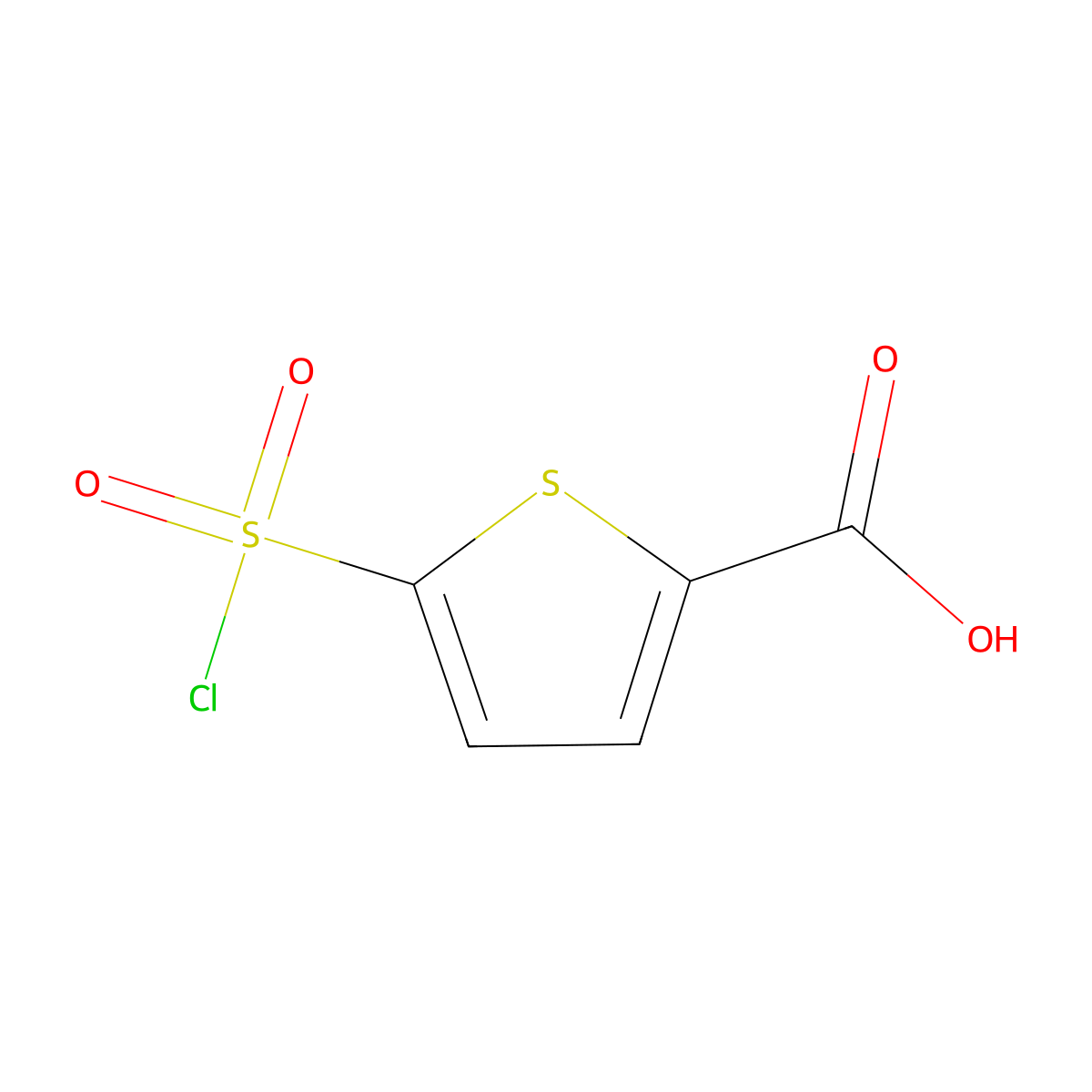 5-(Chlorosulfonyl)thiophene-2-carboxylic acid molecular structure, CAS 10216-12-3