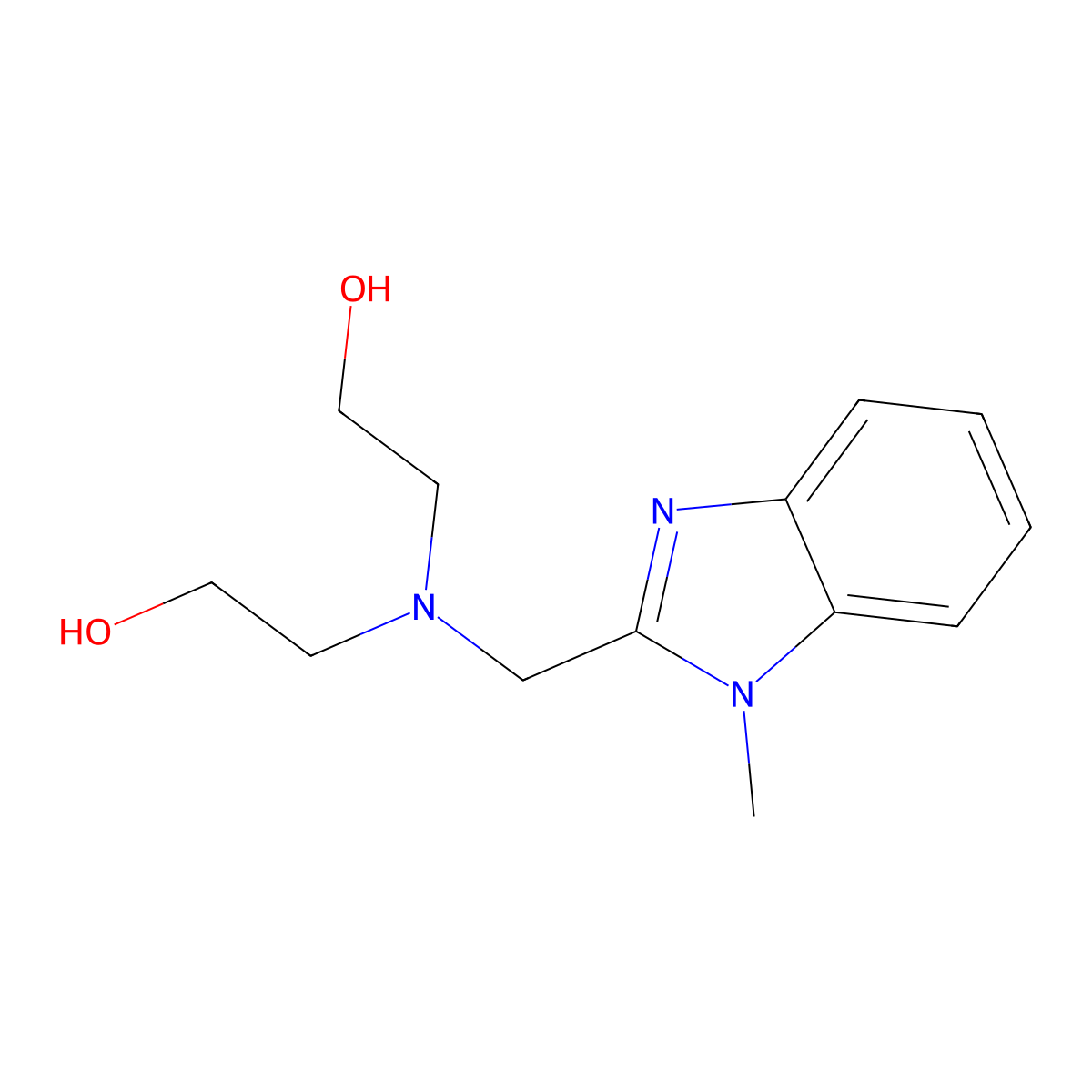2-[2-Hydroxyethyl-[(1-methylbenzimidazol-2-yl)methyl]amino]ethanol molecular structure, CAS 102161-79-5