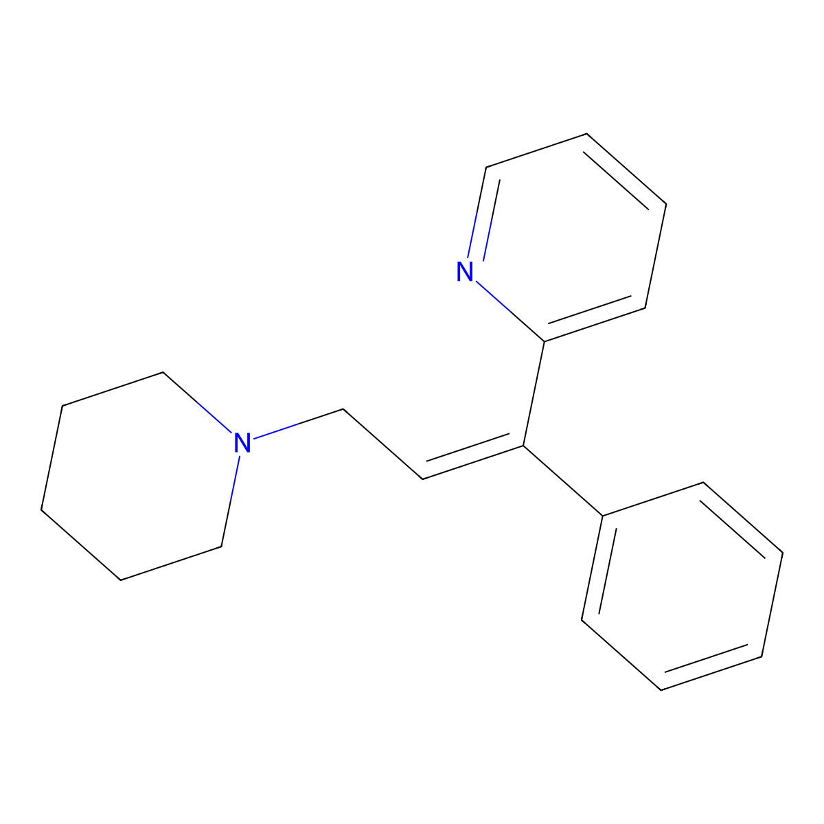 2-(1-Phenyl-3-piperidin-1-ylprop-1-enyl)pyridine molecular structure, CAS 102163-94-0