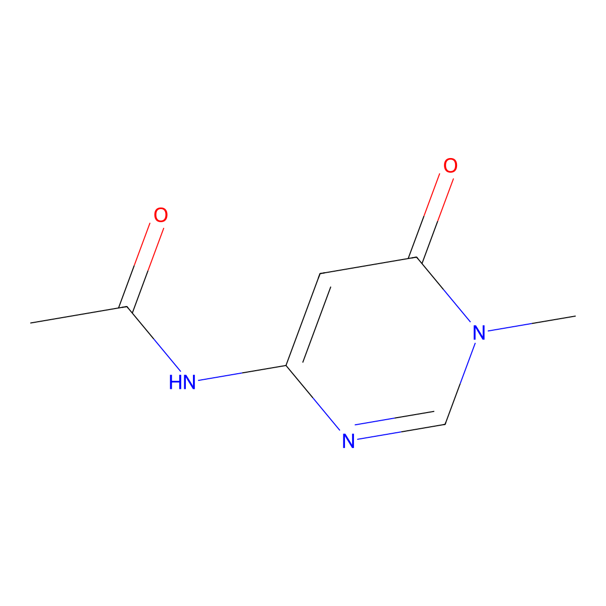 N-(1-methyl-6-oxo-1,6-dihydropyrimidin-4-yl)acetamide molecular structure, CAS 102169-46-0