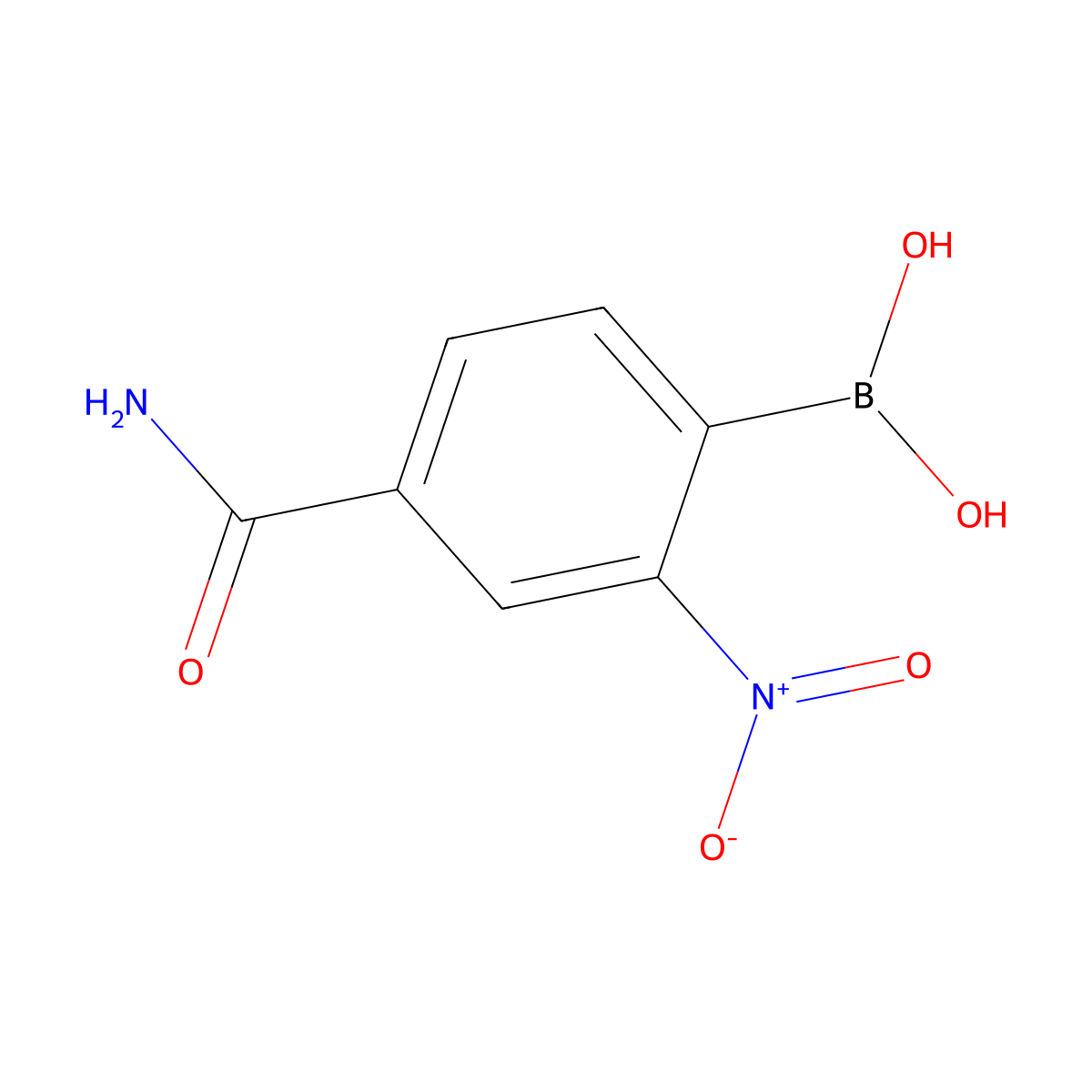 (4-Carbamoyl-2-nitrophenyl)boronic acid molecular structure, CAS 102169-92-6
