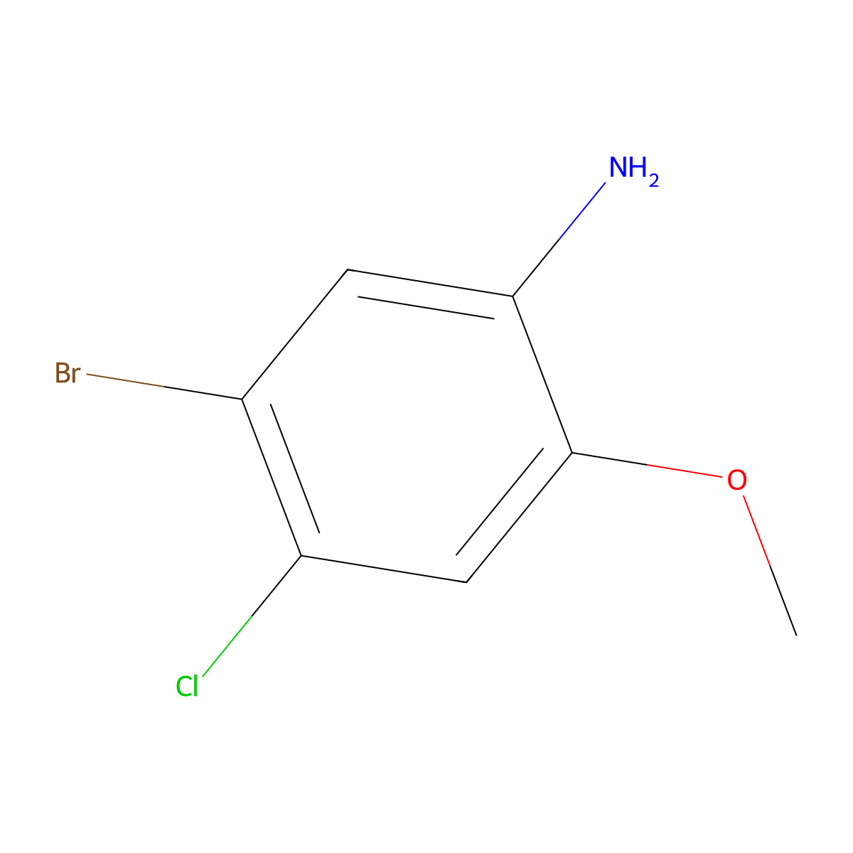 5-Bromo-4-chloro-2-methoxyaniline molecular structure, CAS 102169-94-8