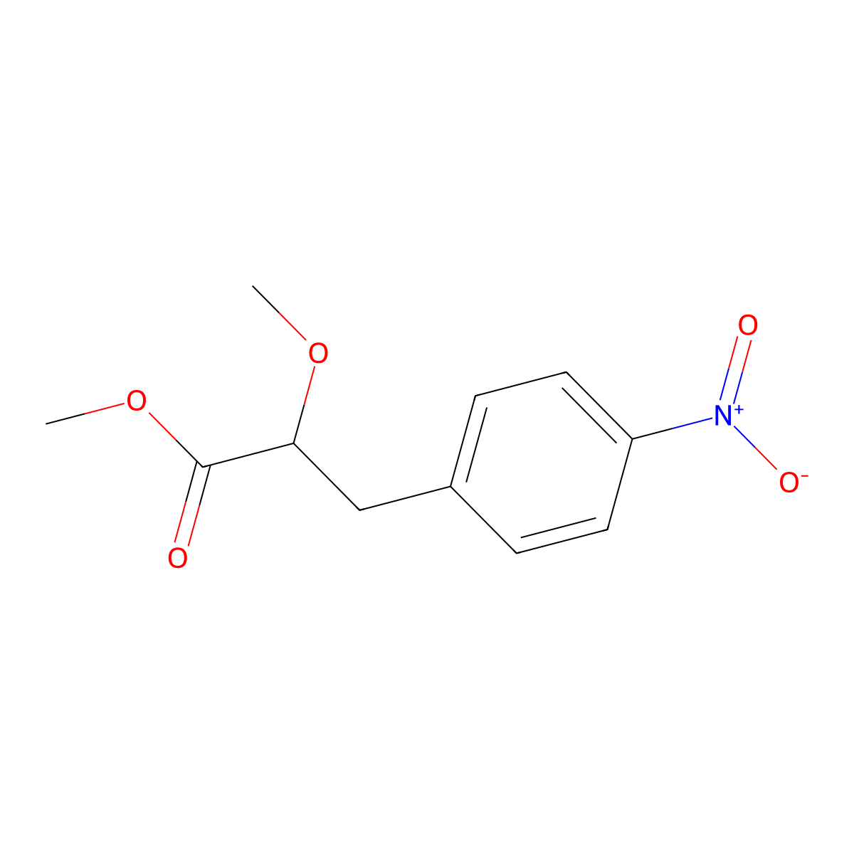 (S)-Methyl 2-methoxy-3-(4-nitrophenyl)propanoate molecular structure, CAS 1021692-54-5
