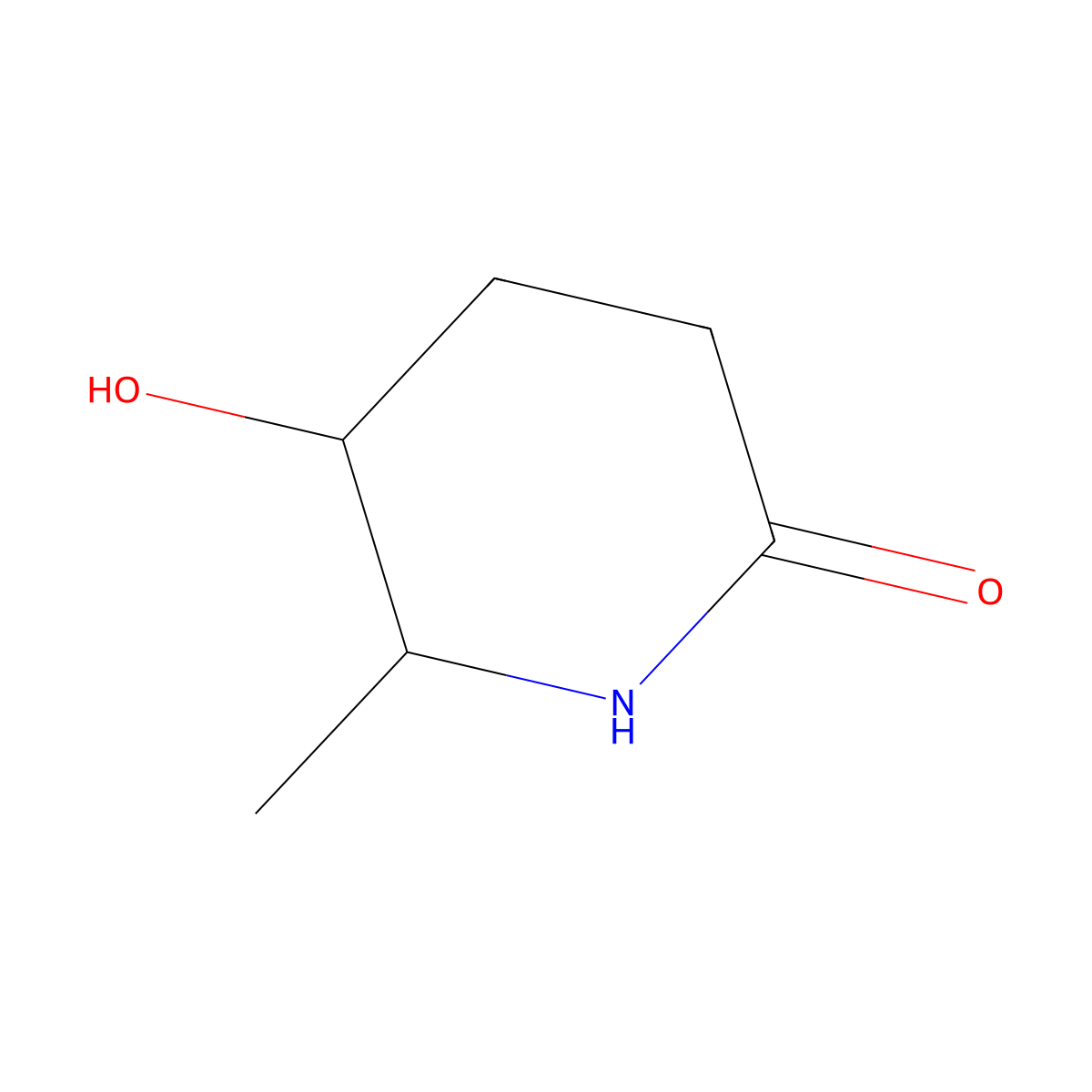 5-Hydroxy-6-methylpiperidin-2-one molecular structure, CAS 102170-23-0