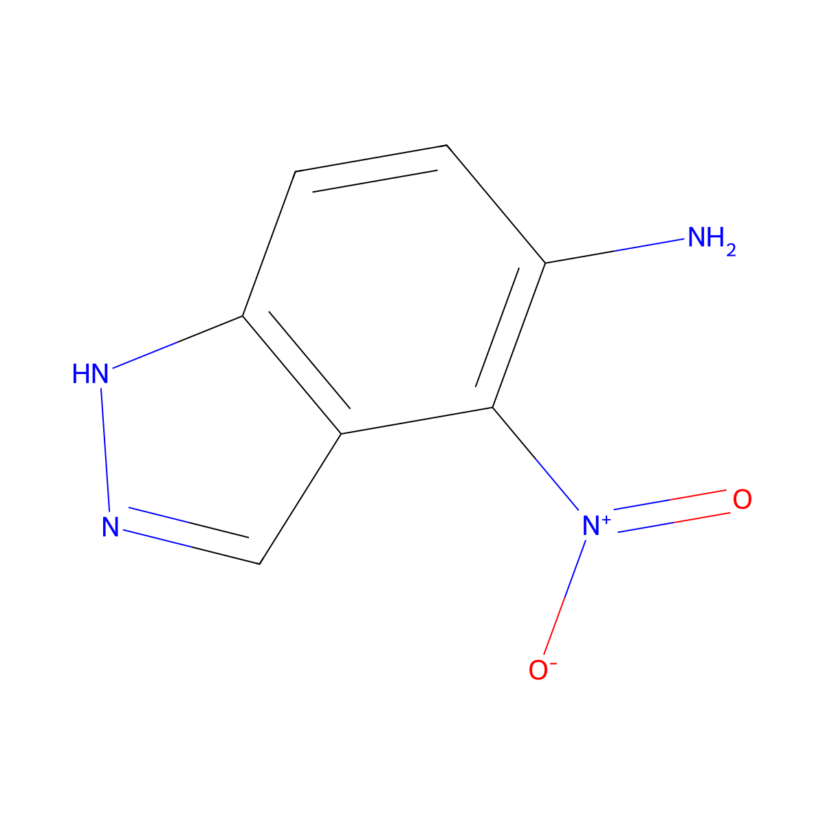 4-Nitro-1H-indazol-5-amine molecular structure, CAS 102170-46-7