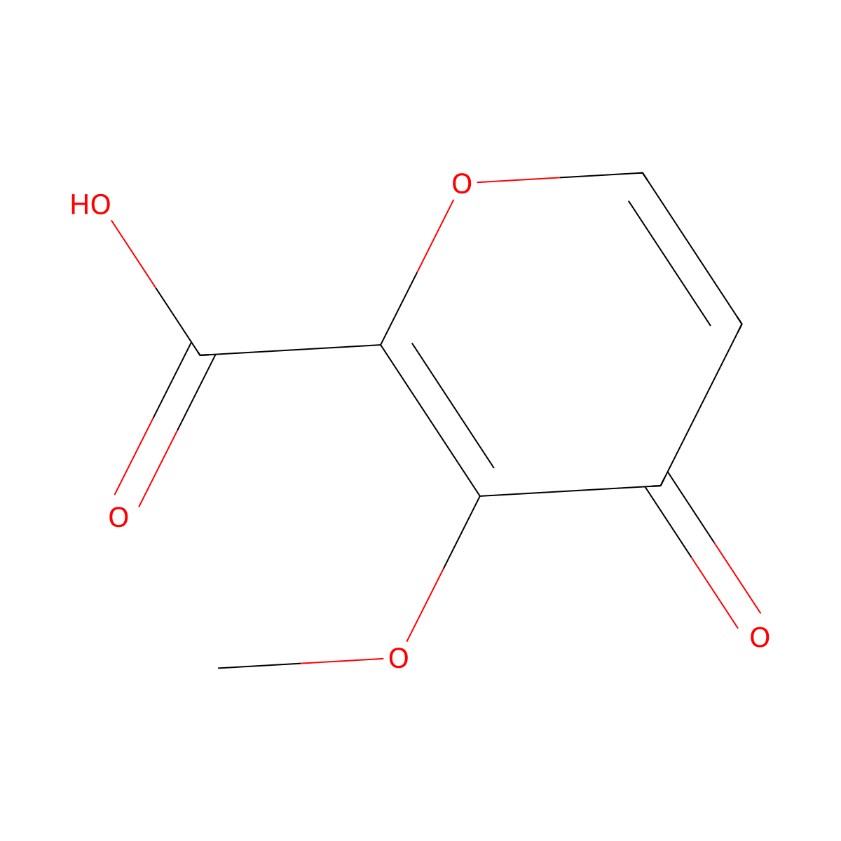 3-Methoxy-4-oxo-4H-pyran-2-carboxylic acid molecular structure, CAS 102170-50-3