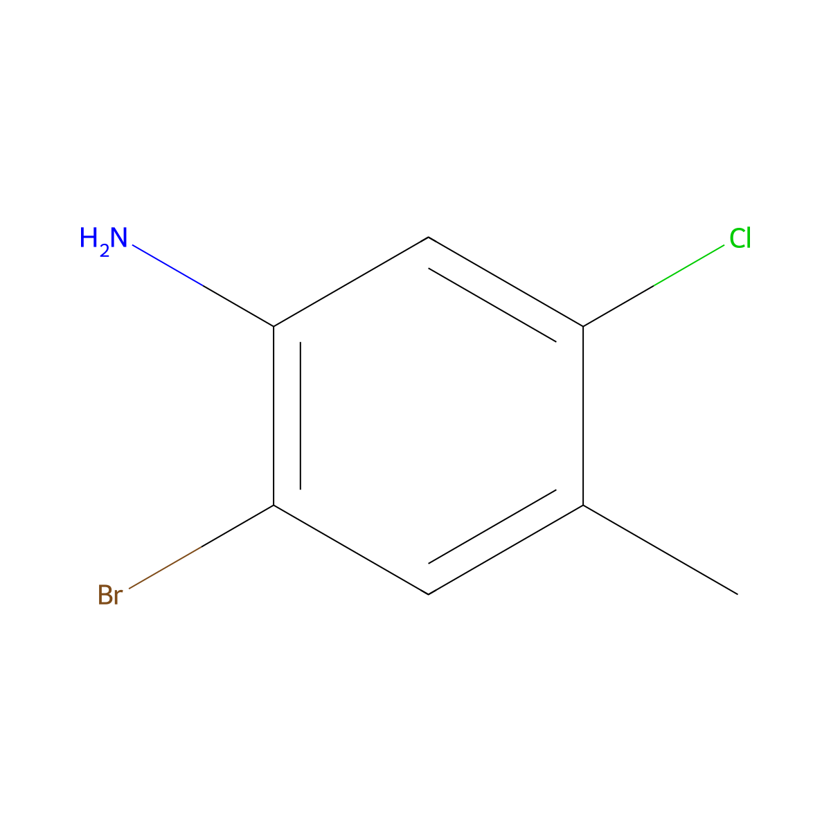 2-Bromo-5-chloro-4-methylaniline molecular structure, CAS 102170-52-5