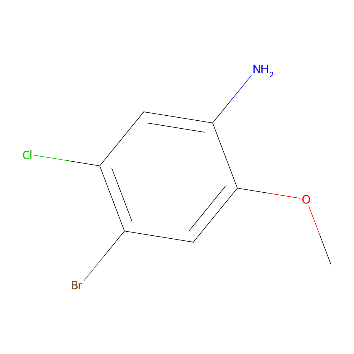 4-Bromo-5-chloro-2-methoxyaniline molecular structure, CAS 102170-53-6