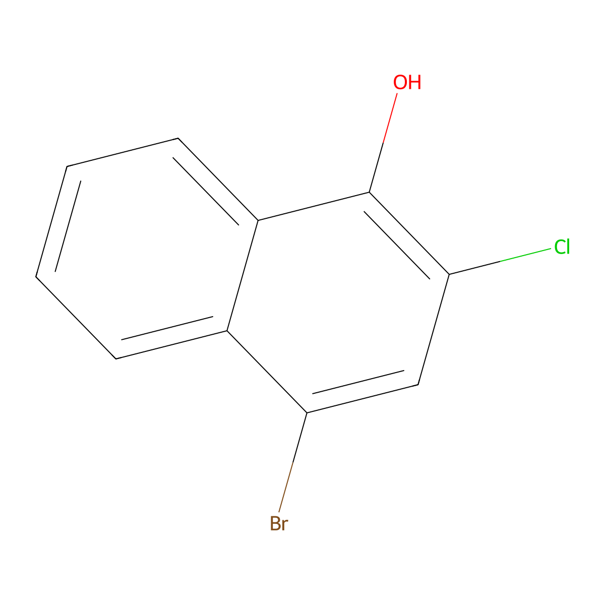 4-Bromo-2-chloro-1-naphthalenol molecular structure, CAS 102170-64-9