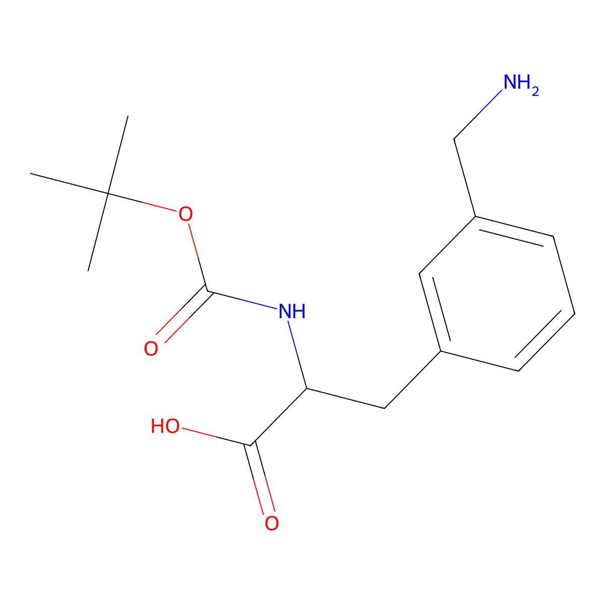 (S)-3-(3-(Aminomethyl)phenyl)-2-((tert-butoxycarbonyl)amino)propanoic acid molecular structure, CAS 1021707-56-1