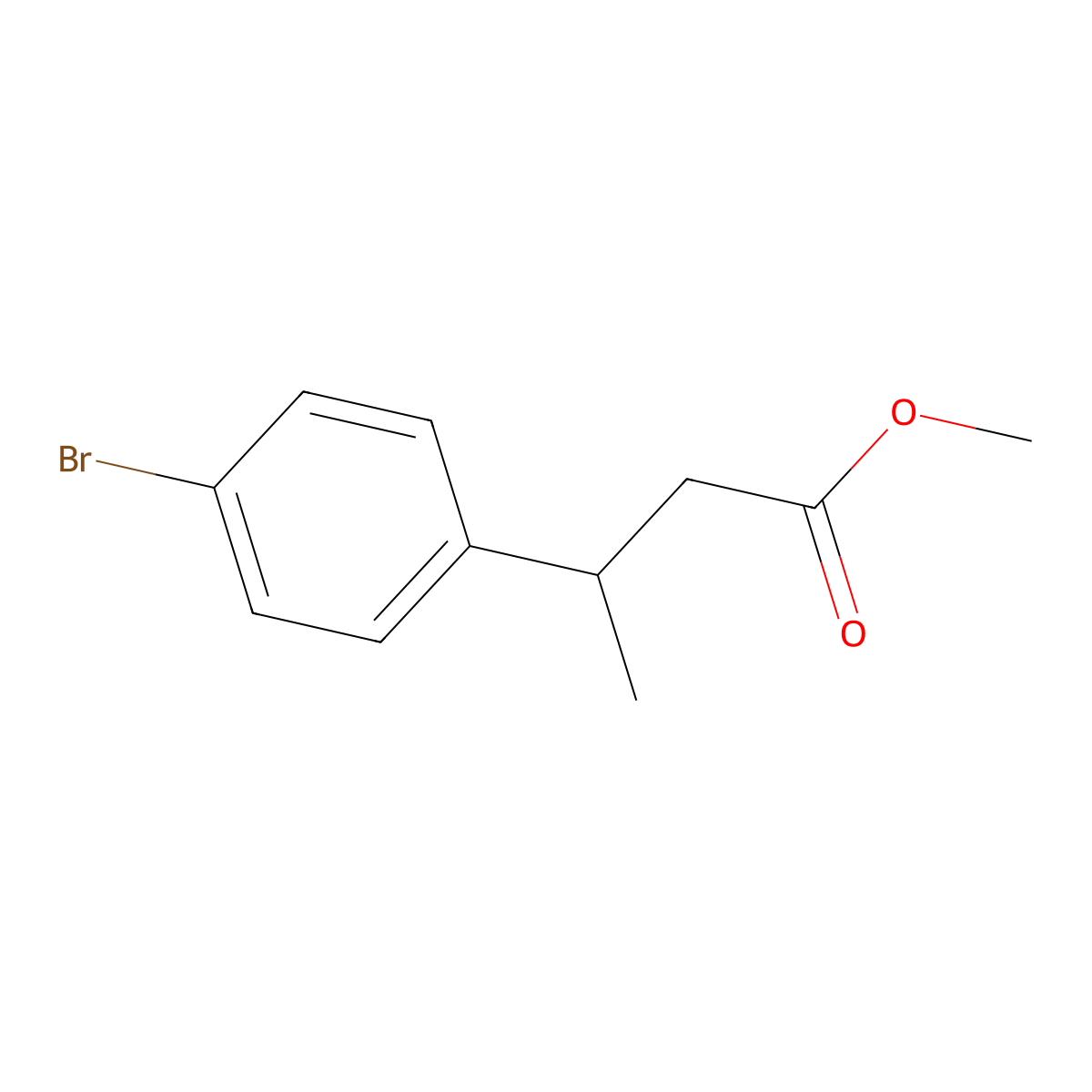 Methyl 3-(4-bromophenyl)butanoate molecular structure, CAS 1021735-42-1