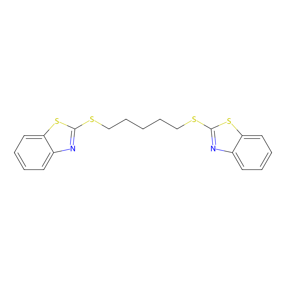 1,5-Bis(benzo[d]thiazol-2-ylthio)pentane molecular structure, CAS 102174-95-8