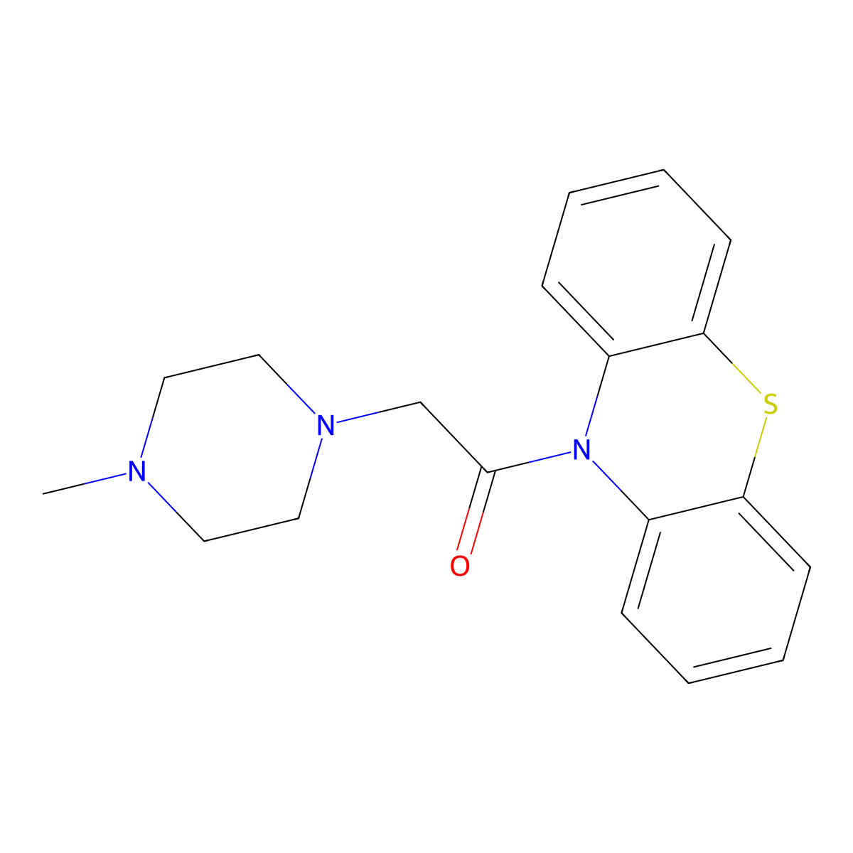 2-(4-methylpiperazin-1-yl)-1-(10H-phenothiazin-10-yl)ethanone molecular structure, CAS 102178-64-3