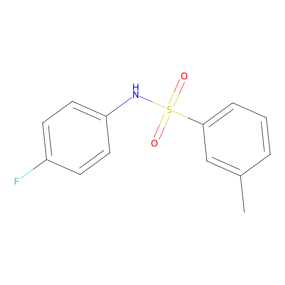 N-(4-fluorophenyl)-3-methylbenzenesulfonamide molecular structure, CAS 10218-99-2