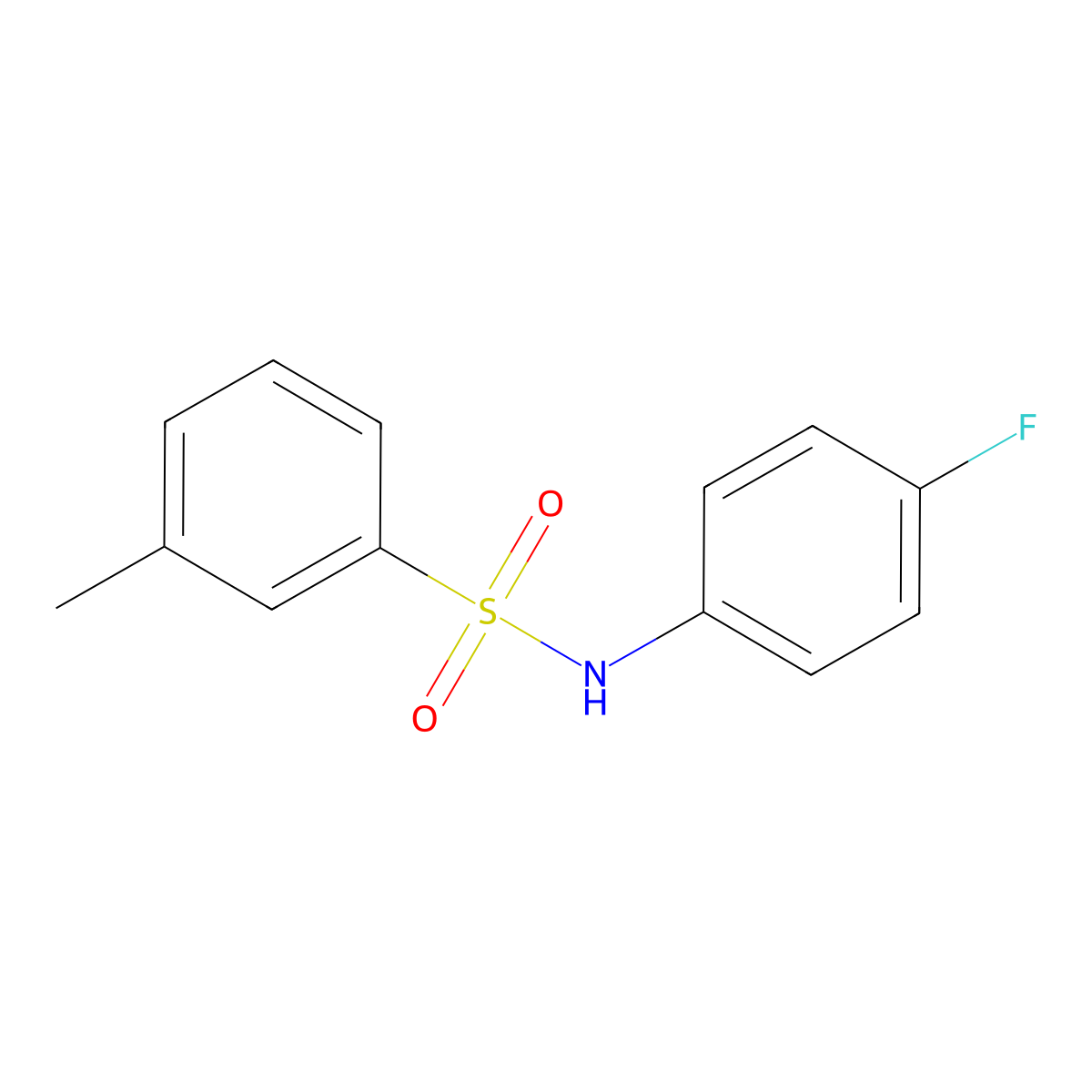 N-(4-fluorophenyl)-3-methylbenzenesulfonamide molecular structure, CAS 10218-99-2