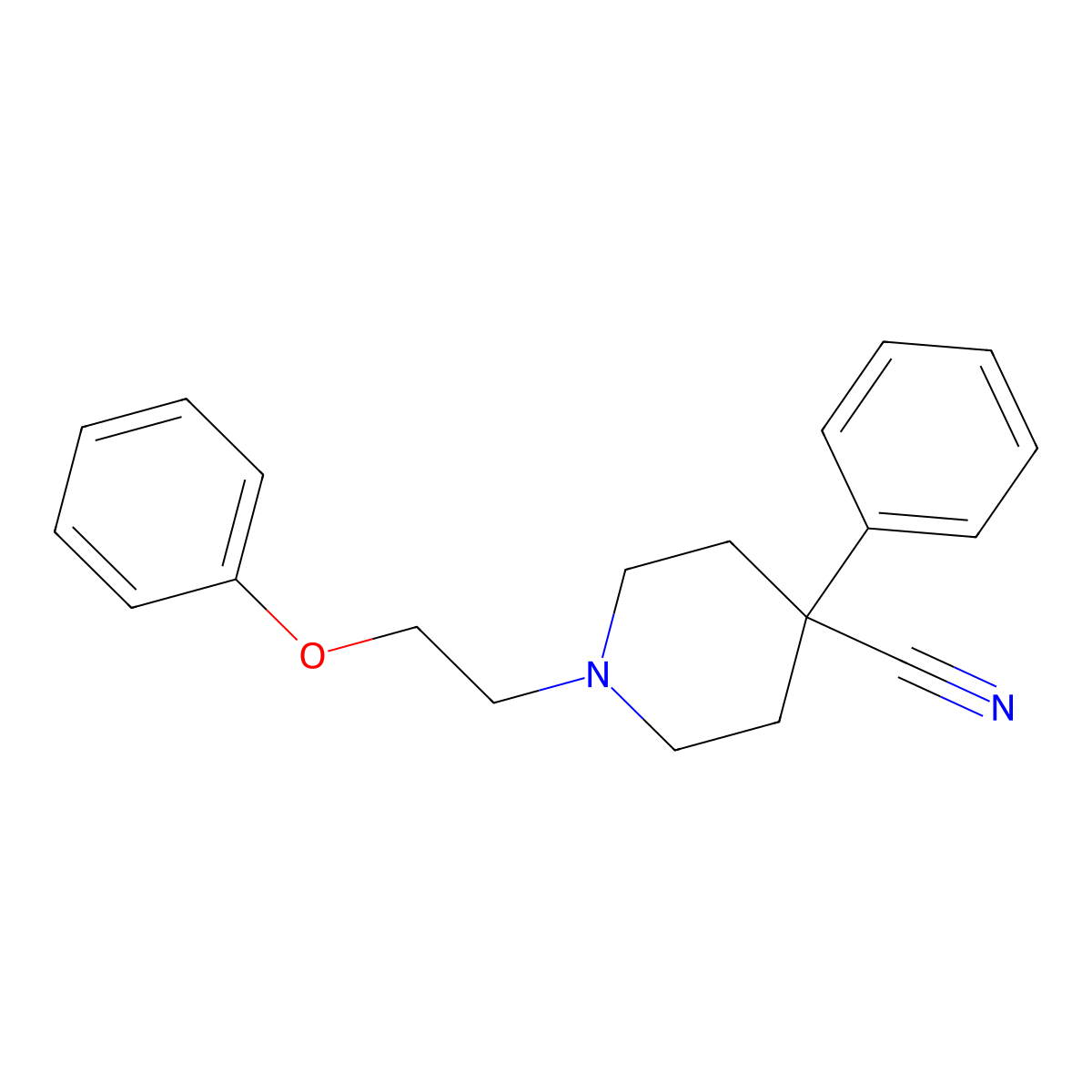 1-(2-Phenoxyethyl)-4-phenylpiperidine-4-carbonitrile molecular structure, CAS 102181-36-2