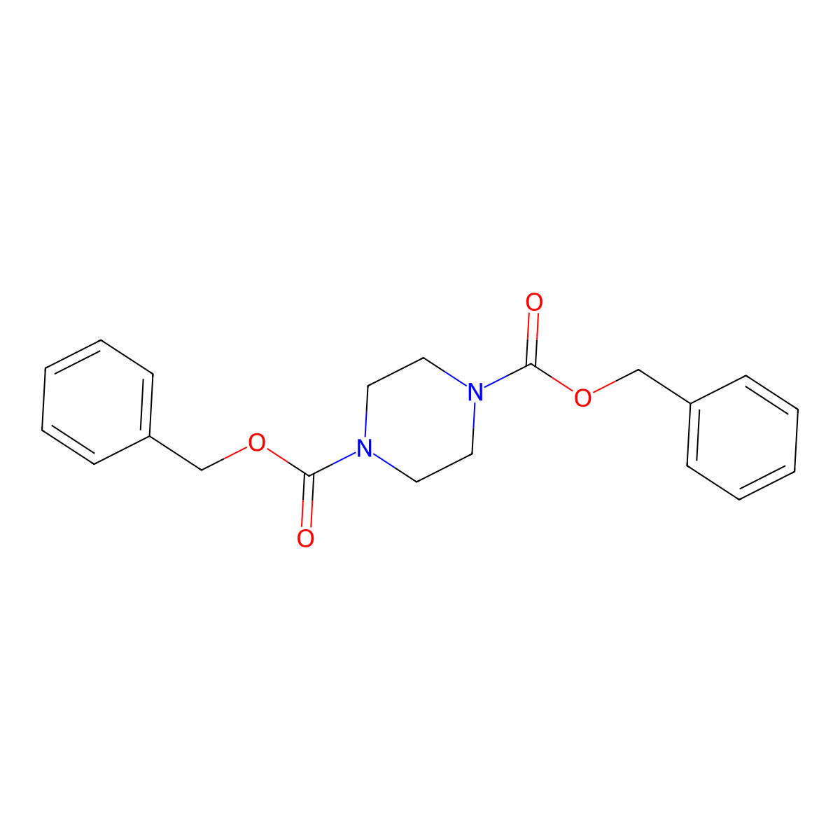 Dibenzyl piperazine-1,4-dicarboxylate molecular structure, CAS 102181-95-3