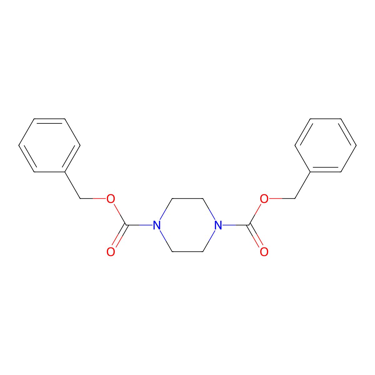 Dibenzyl piperazine-1,4-dicarboxylate molecular structure, CAS 102181-95-3
