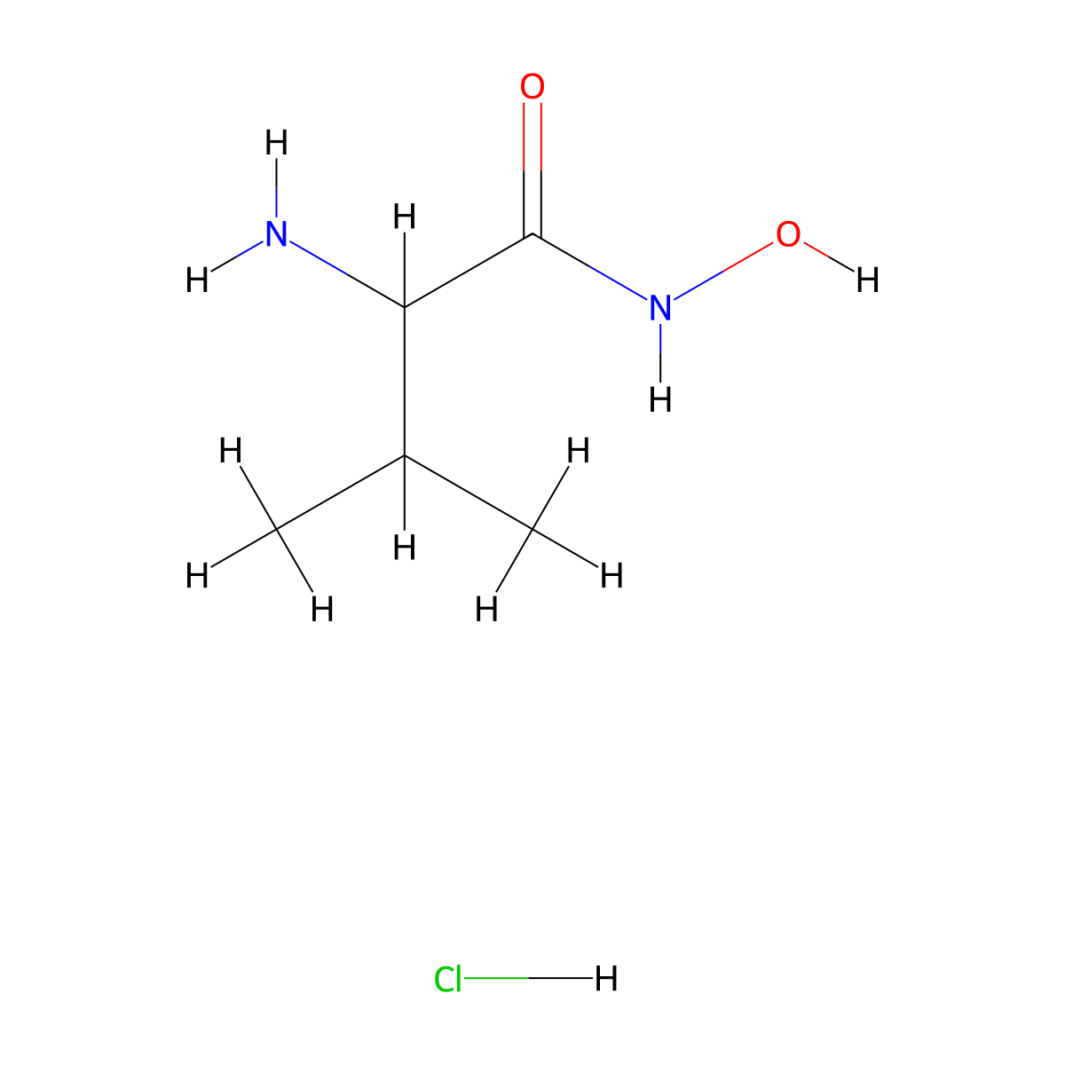 2-Amino-N-hydroxy-3-methylbutanamide hydrochloride molecular structure, CAS 102185-21-7
