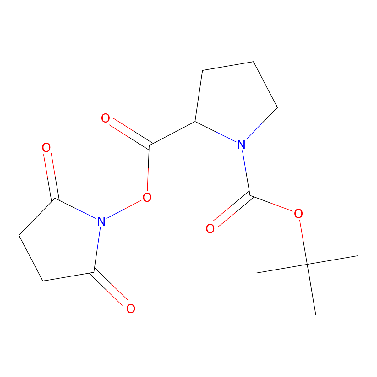 1,1-Dimethylethyl (2R)-2-(((2,5-dioxo-1-pyrrolidinyl)oxy)carbonyl)-1-pyrrolidinecarboxylate molecular structure, CAS 102185-34-2